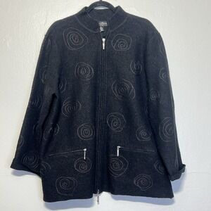 Mercer And Madison Boiled Wool Fleece  Full‎ Zip Jacket Spiral  Sz 2X FLAW